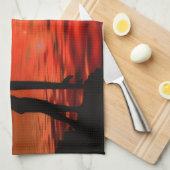 LINGE DE CUISINE COUCHER DE SOLEIL SANGLANT (Quart Plié)