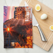 Linge De Cuisine Coucher de soleil suisse de Zurich (Quart Plié)