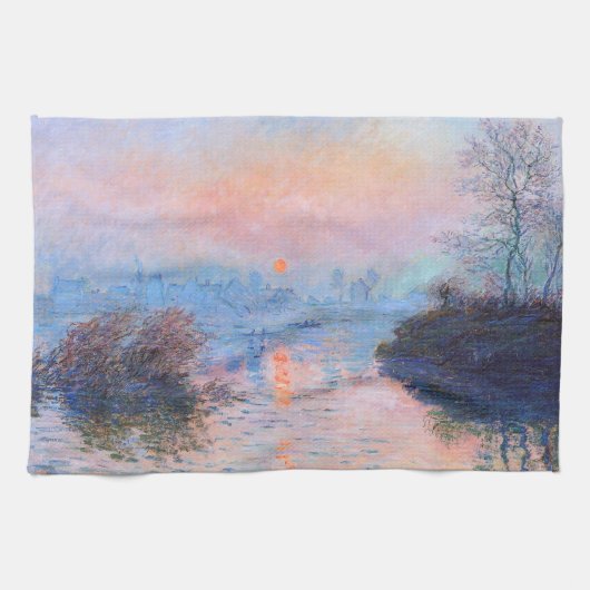 Linge De Cuisine Coucher de soleil sur la Seine Claude Monet (Horizontal)