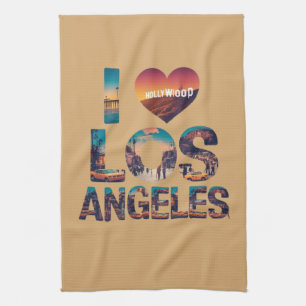 Linge De Cuisine Coucher de soleil sur la skyline de Los Angeles &