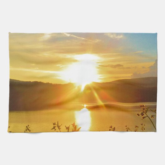 Linge De Cuisine Coucher de soleil sur le lac Arrowhead (Horizontal)