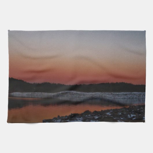 Linge De Cuisine Coucher de soleil sur le lac Arrowhead (Horizontal)