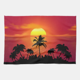 Linge De Cuisine Coucher de soleil tropical
