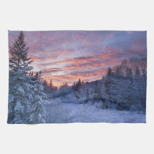 Linge De Cuisine Coucher de soleil vibrant peint le ciel au-dessus