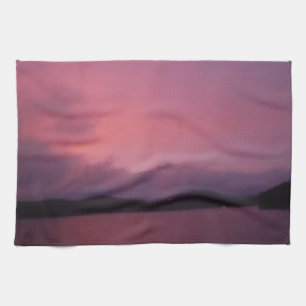 Linge De Cuisine Coucher de soleil violet sur le lac Arrowhead