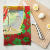 Linge De Cuisine Coucher du soleil de plage de Noël (Quart Plié)