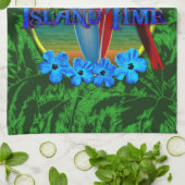 Linge De Cuisine Coucher du soleil de temps d'île (Plié)