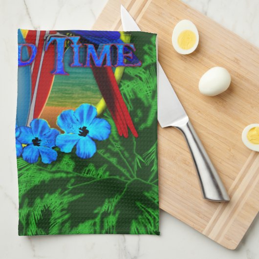 Linge De Cuisine Coucher du soleil de temps d'île (Quart Plié)