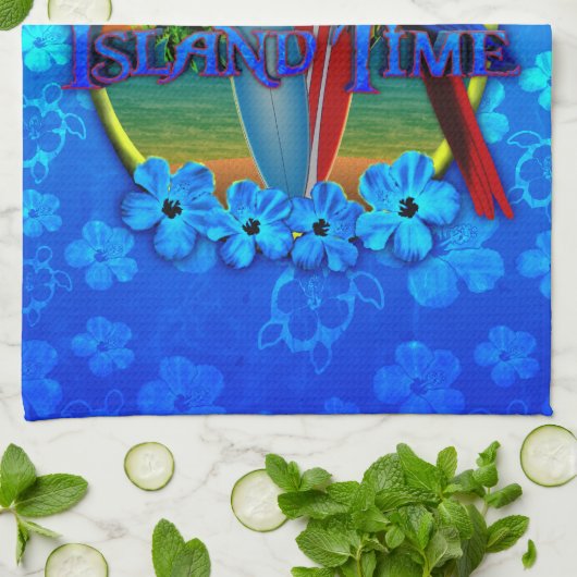 Linge De Cuisine Coucher du soleil de temps d'île (Plié)