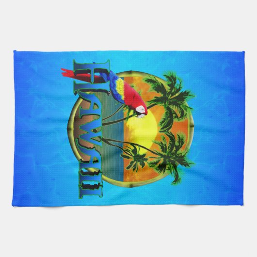 Linge De Cuisine Coucher du soleil d'Hawaï (Horizontal)