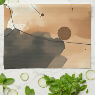 Linge De Cuisine Couches d'aquarelle beige Abstraites