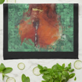 Linge De Cuisine Coucou sur vert (Plié)