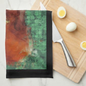 Linge De Cuisine Coucou sur vert (Quart Plié)