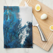 Linge De Cuisine Couleur bleue affectée cool, nature unique, lac (Quart Plié)