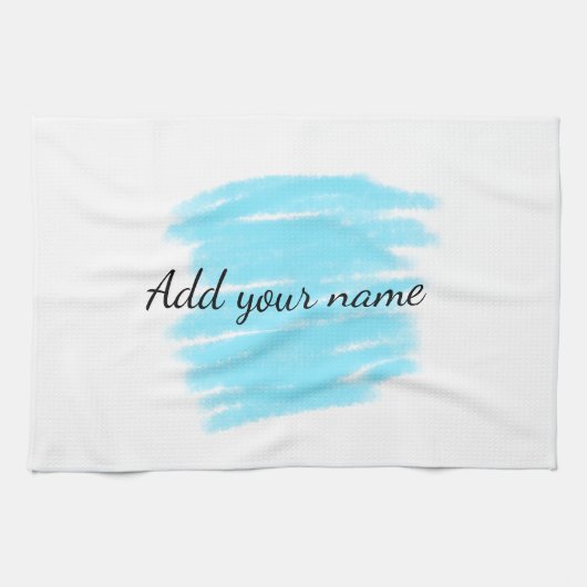 Linge De Cuisine Couleur bleue ajouter un nom message texte lancer (Horizontal)