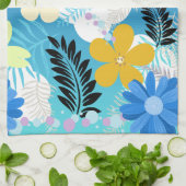 Linge De Cuisine Couleur Cute Daisies Ferns Bubbles Clouds Motif (Plié)