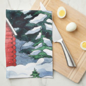 Linge De Cuisine Couleur d'aquarelle scandinave Tomten Noël Gnome (Quart Plié)