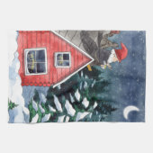 Linge De Cuisine Couleur d'aquarelle scandinave Tomten Noël Gnome (Horizontal)