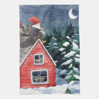 Linge De Cuisine Couleur d'aquarelle scandinave Tomten Noël Gnome