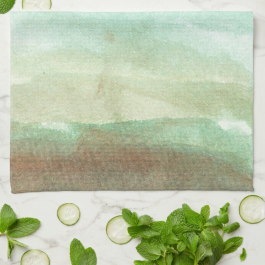 Linge De Cuisine couleur de l'eau peinte abstraite (Plié)