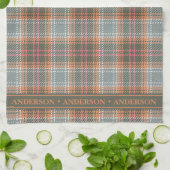 Linge De Cuisine Couleur de rouille Chic Influencé Plaid (Plié)