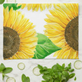 Linge De Cuisine Couleur d'eau des fleurs de soleil (Plié)