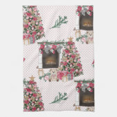 LINGE DE CUISINE COULEUR D'EAU NOËL ARBRES PRÉSENTE NOUNOURS (Vertical)