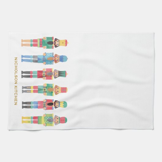 LINGE DE CUISINE COULEUR D'EAU NOËL NUTCRACKERS (Horizontal)