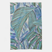 Linge De Cuisine Couleur d'eau tropicale feuille couleur verte (Vertical)