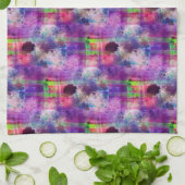 Linge De Cuisine Couleur d'eau verte et violette (Plié)
