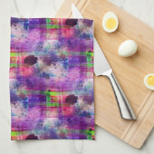 Linge De Cuisine Couleur d'eau verte et violette (Quart Plié)
