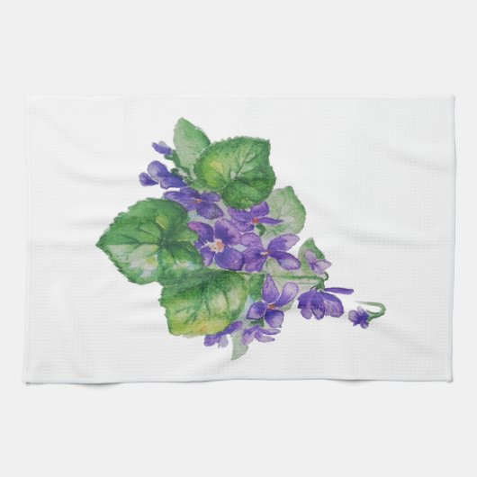 Linge De Cuisine COULEUR D'EAU Violet Violet Fleur (Horizontal)