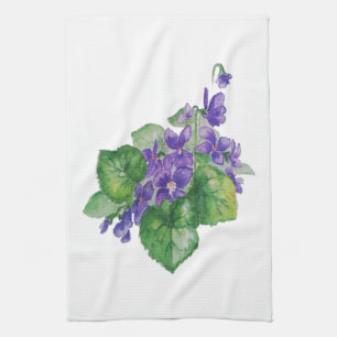 Linge De Cuisine COULEUR D'EAU Violet Violet Fleur