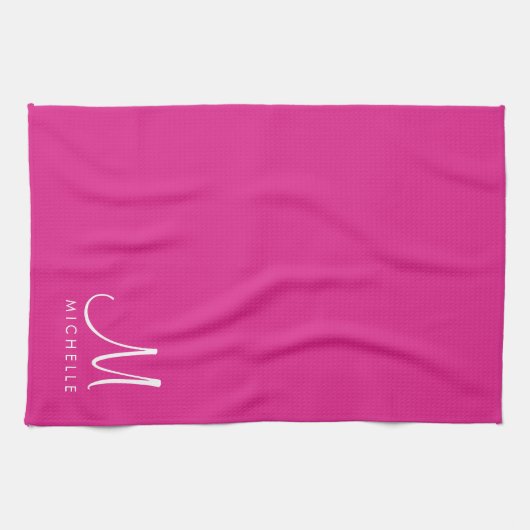 Linge De Cuisine Couleur du texte modifiable Nom initial Monogramme (Horizontal)