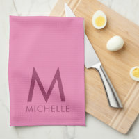 Couleur du texte personnalisé Monogramme rose Nom