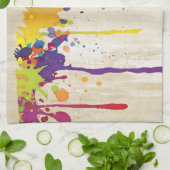 Linge De Cuisine COULEUR FUNNY SPLASH II + votre backgr. & idées (Plié)