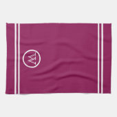 Linge De Cuisine Couleur Mulberry personnalisée avec lignes blanche (Horizontal)