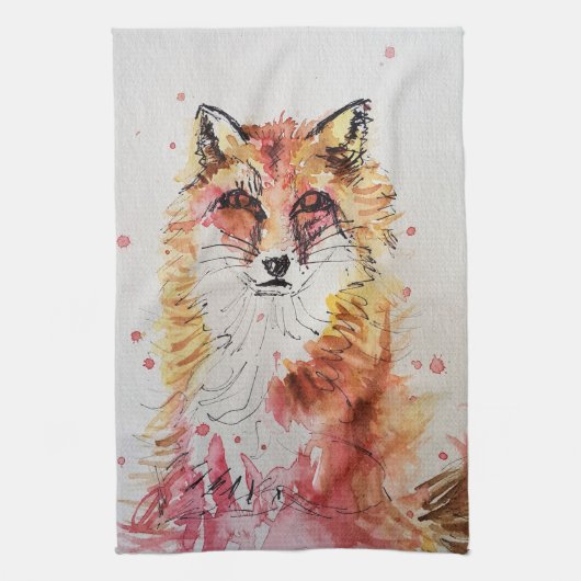 Linge De Cuisine Couleur pastel du mou Fox animal (Vertical)