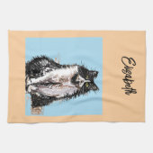 Linge De Cuisine Couleur pastel du mou Fox animal (Horizontal)