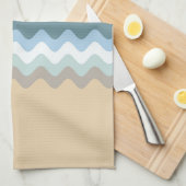 Linge De Cuisine Couleur Plage - Sable Brown clair Beige Turquoise (Quart Plié)