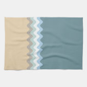 Linge De Cuisine Couleur Plage - Sable Brown clair Beige Turquoise (Horizontal)