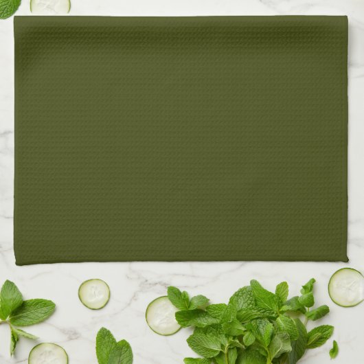 Linge De Cuisine Couleur solide vert olive foncé (Plié)