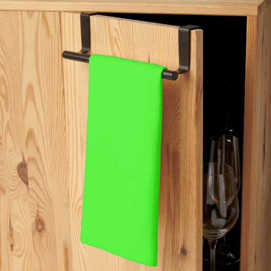 Linge De Cuisine Couleur solide verte néon (Pliage en tiers)