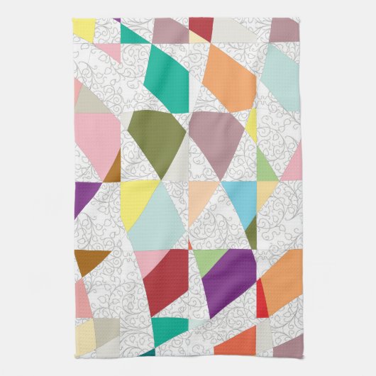 Linge De Cuisine Couleurs Abstraites Damask (Vertical)