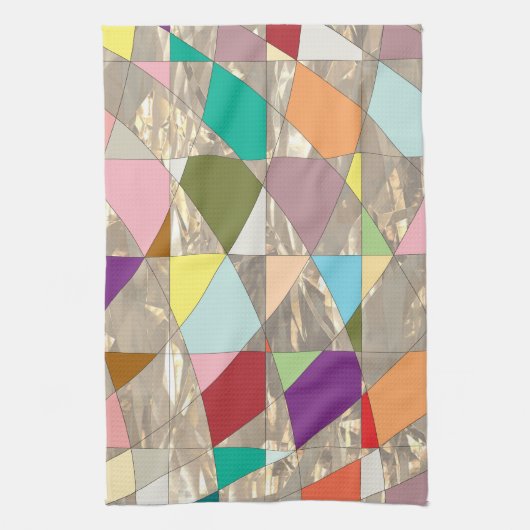 Linge De Cuisine Couleurs Abstraites or (Vertical)