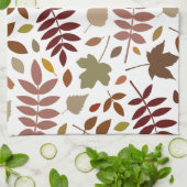 Linge De Cuisine Couleurs d'automne en blanc pour les Feuilles tomb (Plié)
