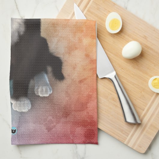 Linge De Cuisine Couleurs mignonnes de chat (Quart Plié)