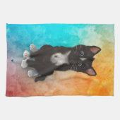 Linge De Cuisine Couleurs mignonnes de chat (Horizontal)