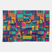 Linge De Cuisine Couleurs néon Abstraites et formes bohèmes géométr (Horizontal)