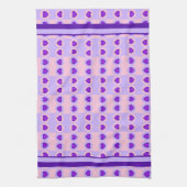 Linge De Cuisine Couleurs pastel & coeurs violets battre (Vertical)